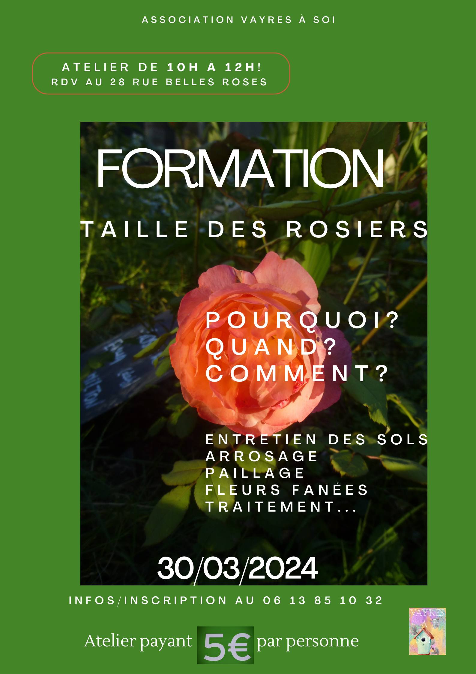 Formation taille des rosiers à Vayres