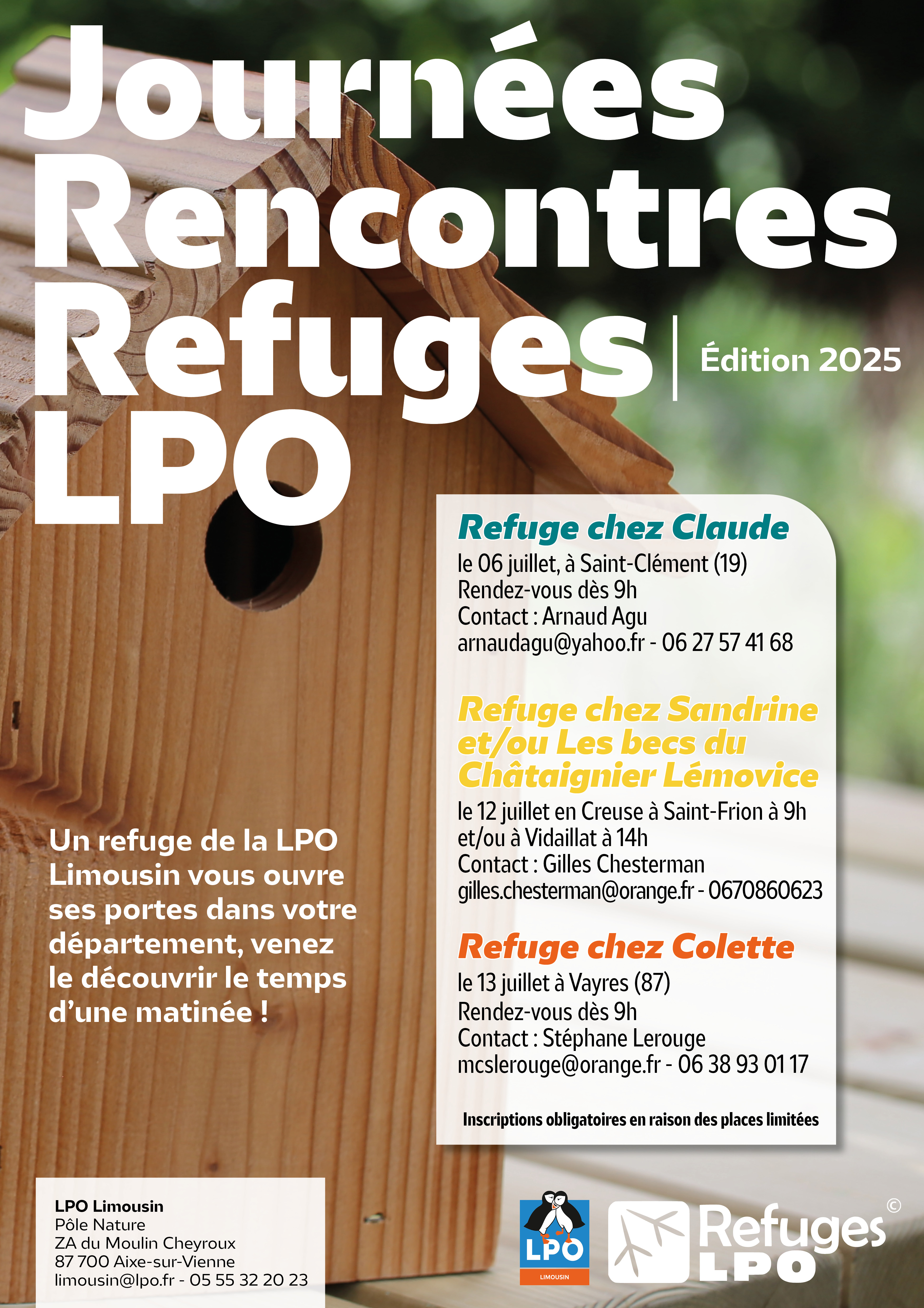 Journées refuges LPO en Haute-Vienne à Vayres